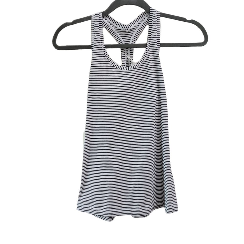 Lululemon black and white striped Racer back Tank top